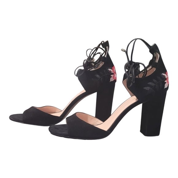 Kate Spade New York Oasis Lace Up High Heel Sandals - 10M - Black Suede - NWOT - Picture 5 of 9